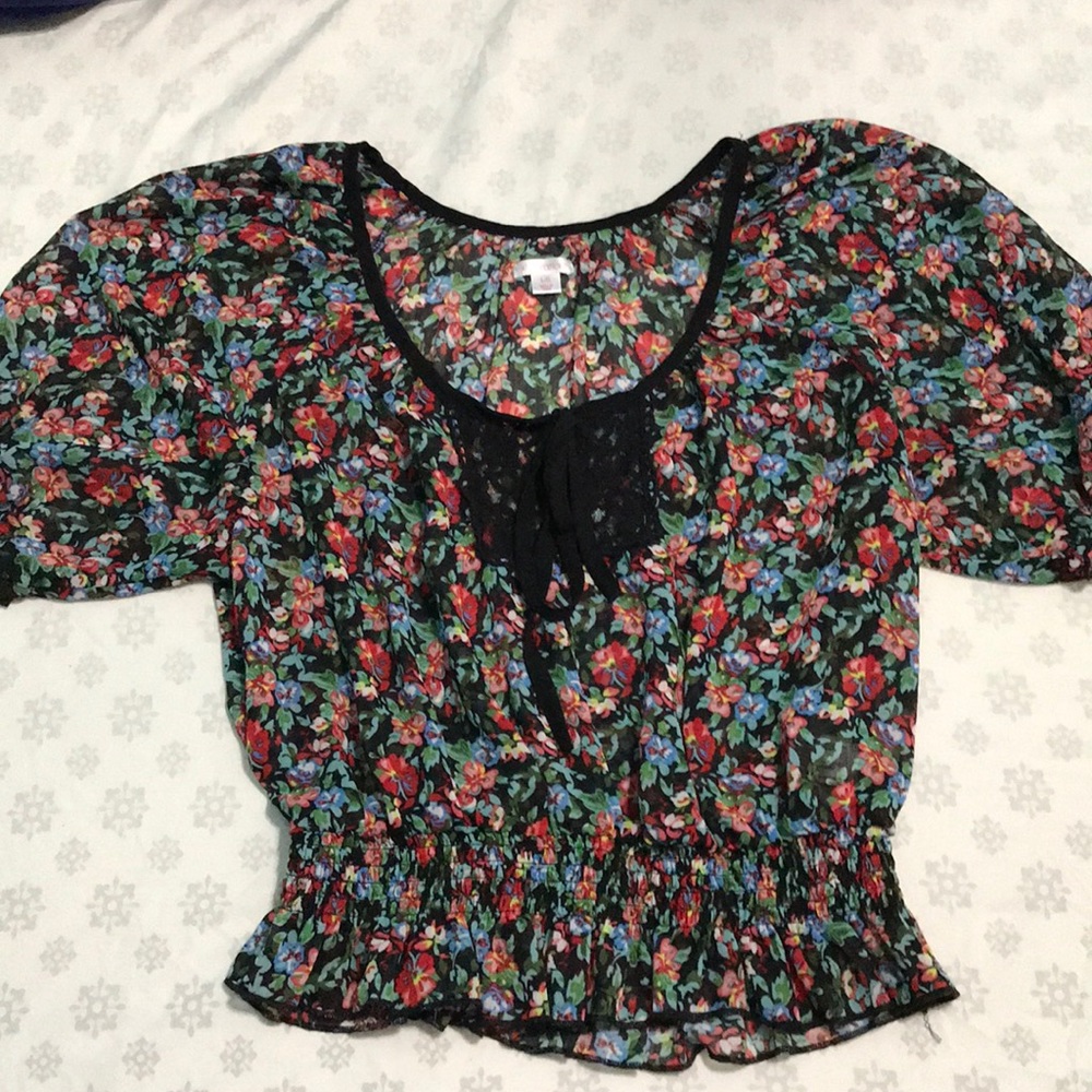 Colorful sheer top